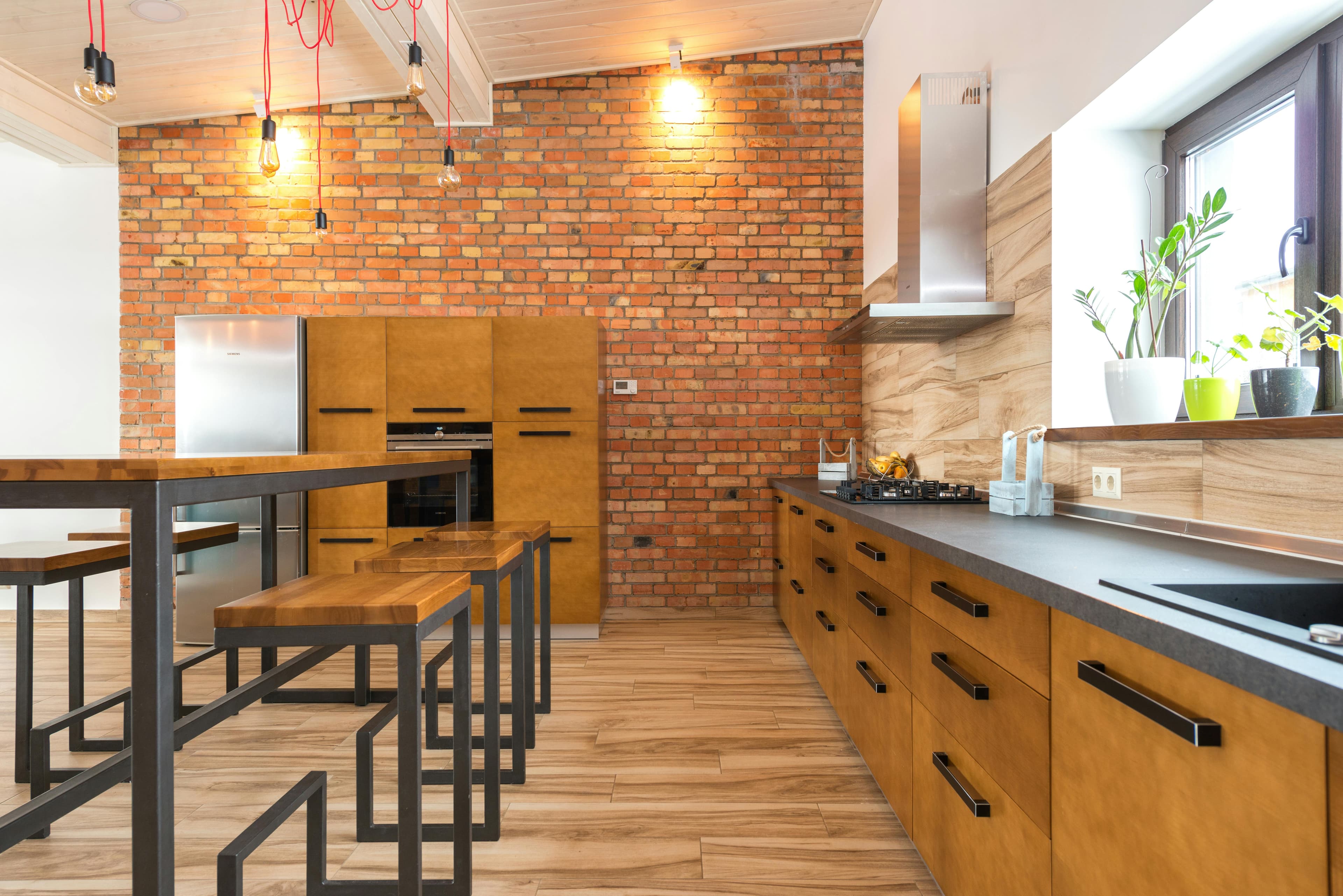 Brick Wall Modular Kitchen